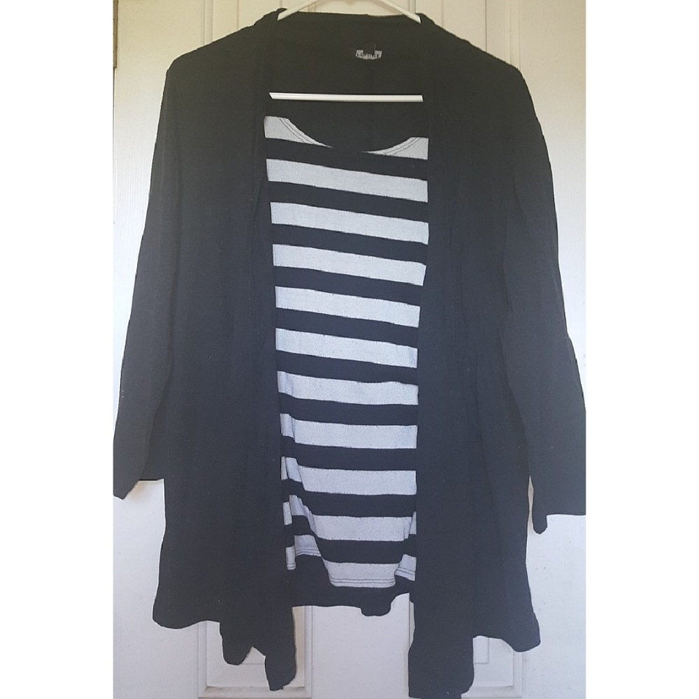 Striped Tee & Cozy Cardigan